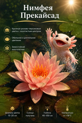 Нимфея Пракайсад - оранжево- розовая, средний сорт